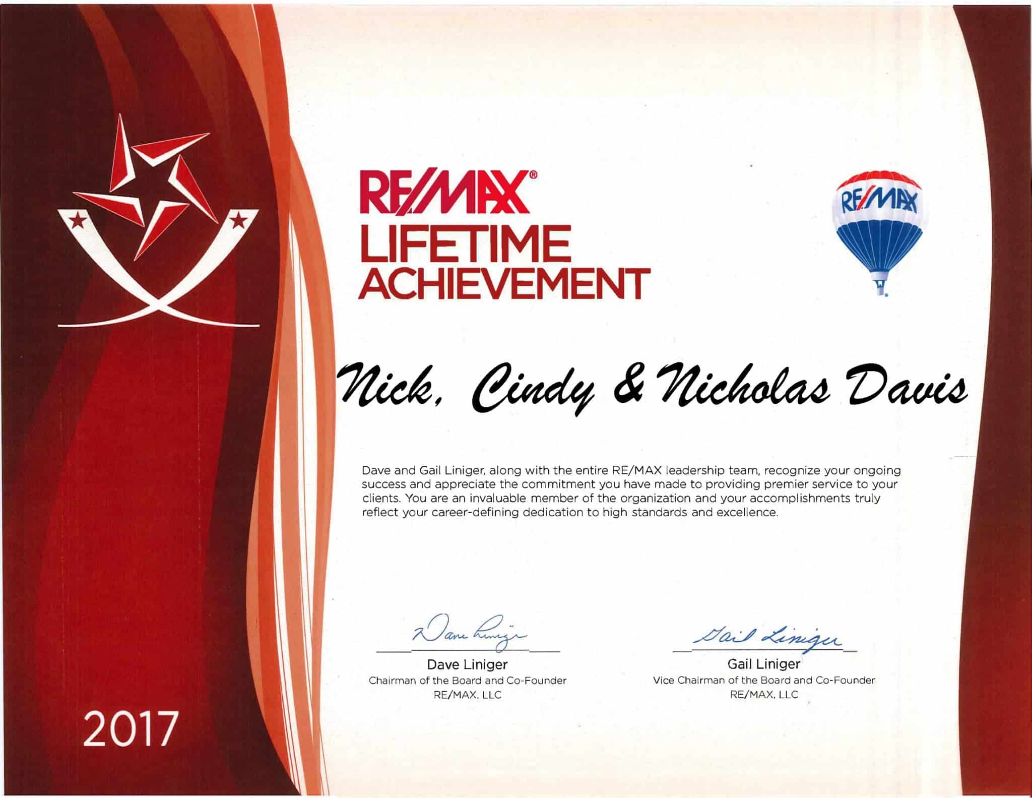 RE/MAX Lifetime Achievement Award