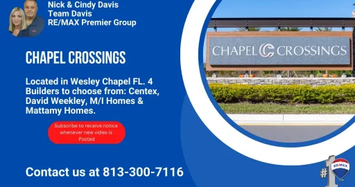 Chapel Crossings residential community sign in Wesley Chapel FL.
